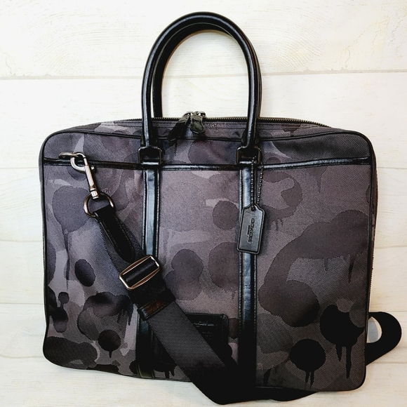 Coach Metropolitan Slim Brief Wild Beast New Black Gray Charcoal - Picture 9 of 16